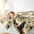 thumbnail image 3 of Feelyou Cute Toilet Ghost Twin Bedding, Boho Floral Black Cat Bedding Comforter Set, Sage Green, Halloween Reversible, 7pcs, 3 of 7