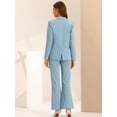 thumbnail image 3 of DARING DIVA Women's 2 Pcs Notched Lapel Blazer Work Suit Set XS Gray Blue, 3 of 6
