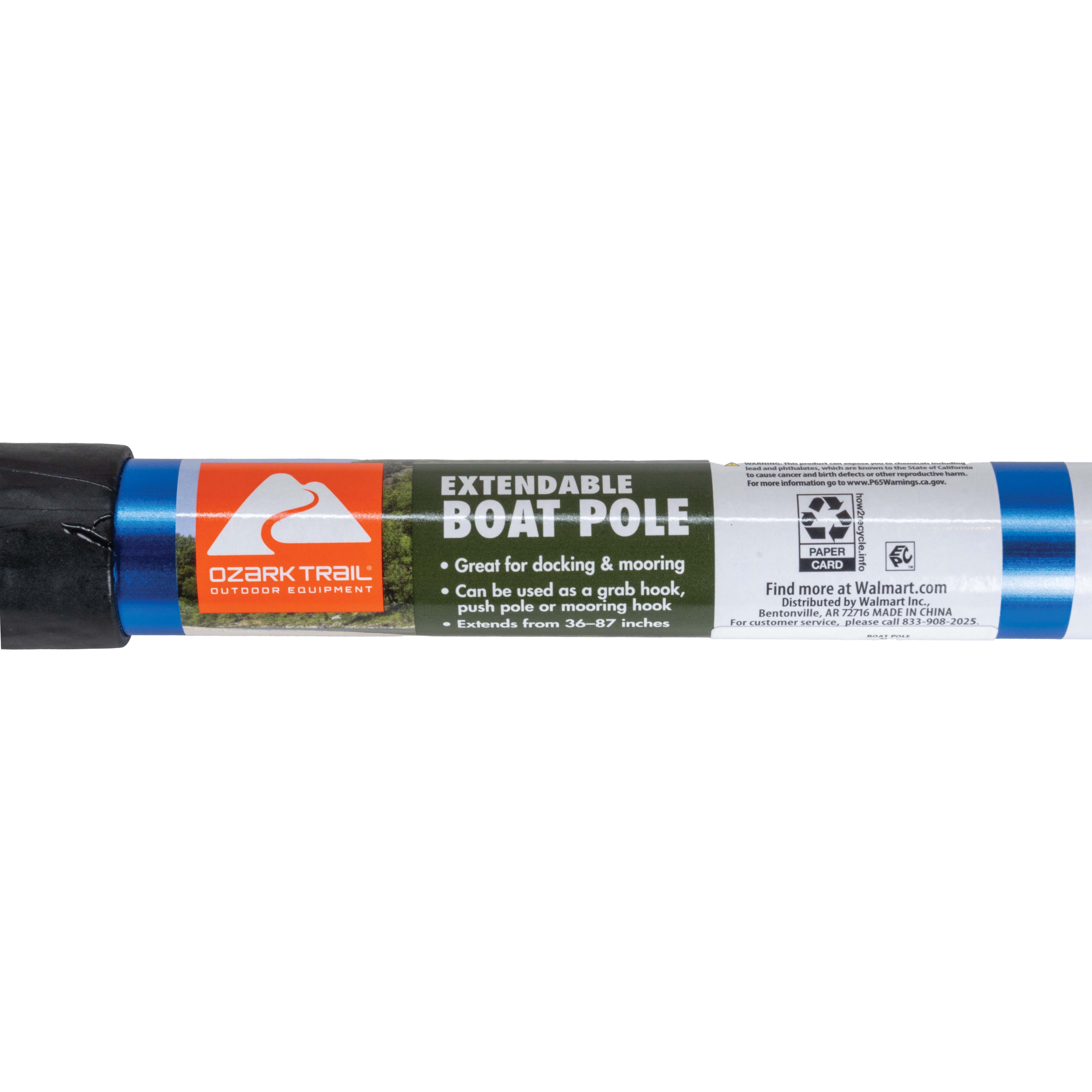Ozark Trail Adjustable Floating Boat Pole, 36 to 87 in Aluminum Pole