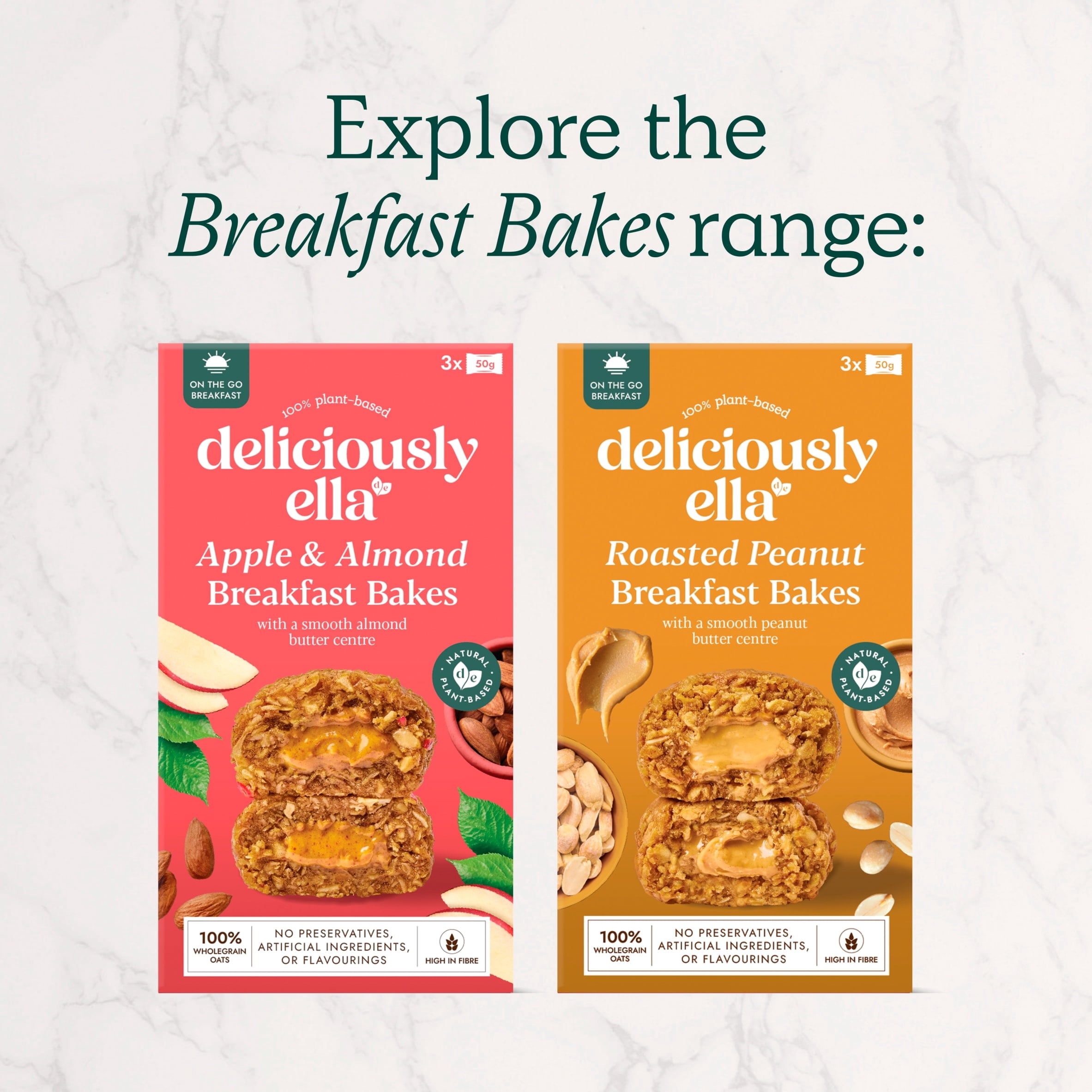 Deliciously Ella Roasted Peanut Breakfast Bakes 150g, Imported from Britain