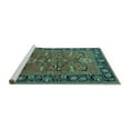 thumbnail image 2 of Ahgly Company Machine Washable Indoor Round Oriental Turquoise Blue Industrial Area Rugs, 8' Round, 2 of 4