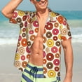 thumbnail image 7 of Pofeuu Donut Print Hawaiian Shirt for Men Sleeves Casual Button Down Summer Beach Dress Shirts T-Shirts,X-Large, 7 of 7