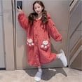 thumbnail image 4 of Beautyzll Kids Girls Fleece Hooded Bathrobe Soft Cozy Long Robes Warm Long-Length Pajamas with Hoods 6-15T, 4 of 8