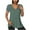 Green, variant on ABATAB Tunic Tops for Women Trendy V Neck Pleated Patchwork Lace Short Sleeve Eyelet Tee Shirts Casual Dressy Solid Color Blouses
