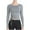 Gray, variant on Kaemgyyd Workout Tops for Women Long Sleeve Athletic Yoga Running Cropped Shirt Crew Neck Slim Gym Tight Drawstring Tunic Tee