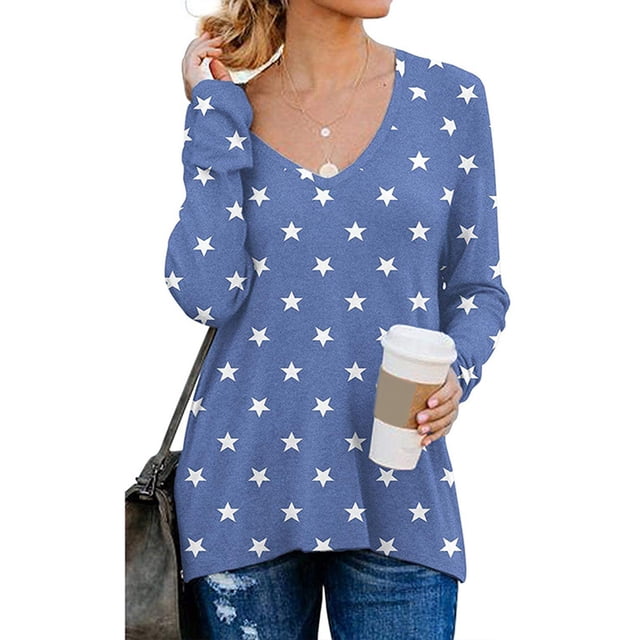 Mujer Tops Manga Larga Con Cuello En V Ropa De Niña Cremallera Lateral Dividida Suéter Femenino Casual Suelto, Azul, L Monstrate AP003996-21