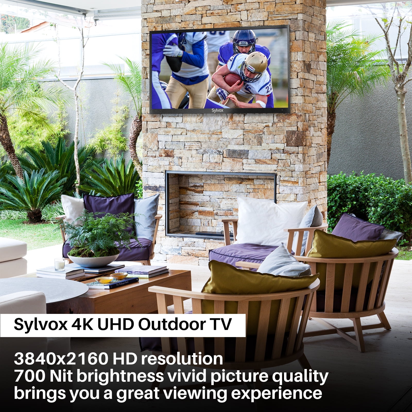 Buy Sylvox 55inch Outdoor Smart TV, LED Televisions, Deck Series Outside Waterproof 4K