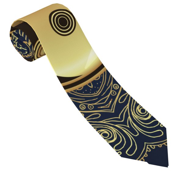 Xecao Yin And Yang Mandala Print Tie For Men Necktie Woven Jacquard Neck Ties,Classic Men's Tie
