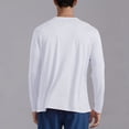 thumbnail image 4 of pstuiky camisa de manga larga para hombre, Camiseta informal de manga larga con cuello redondo para hombre, color liso, transpirable, para correr y hacer ejercicio top de hombre l, 4 of 8