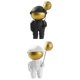 thumbnail image 1 of 2x Estatuas de astronauti Del astronauti de Resina Artesanías de en Miniatura para en hogar Soledad Figuras de astronauta de resina, 1 of 10