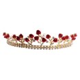 thumbnail image 1 of Red Bridal Crown with Rhinestones and Alloy for Wedding Decoration Chic and Durable Design Fits Most Styles, 1 of 8