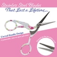 thumbnail image 5 of Stork Bird Rounded Safety Tip Embroidery Craft Stainless Steel Crane Scissors - White - 3 Pairs, 5 of 7