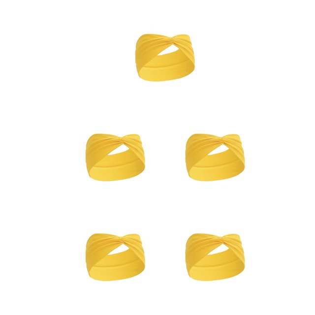 Eigraketly Diadema elástica para niñas, antideslizante, transpirable, para ejercicio, banda para el pelo, banda para el sudor, accesorios de Amarillo 5Conjunto