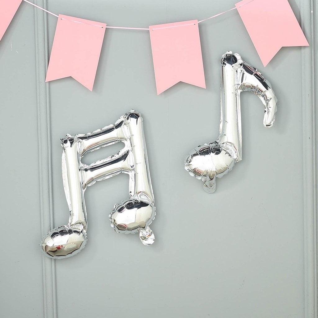 XL 40 Inch Musical Note Mylar Foil Balloon - Eighth Note Shape Helium Balloon For Concerts & Parties