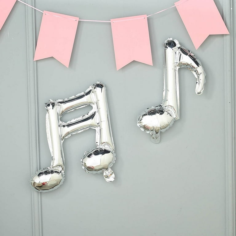 BalsaCircle 6 Silver Music Notes Mylar Foil Plain Balloons Wedding