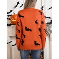 thumbnail image 5 of Halloween Sweaters for Women Trendy Bats Printed Pullover Sweaters Casual Knit Crewneck Sweater Tops Shermie, 5 of 6