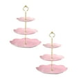 thumbnail image 2 of Dried Fruit Stand,Dessert Stand,Dessert Set,Cake Stand,Plastic Fruit Stand Storage Shelves Closet Organizers,3 Tiered Cup Cake Holder Tower Stand for Wedding,Tea Party,Birthday,Baby Shower,2PCS(Pink), 2 of 2