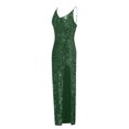 thumbnail image 4 of WEAIXIMIUNG Carnaval Femme Décolleté Profond Paillettes Portefeuille Froncé Sans Manches Robe de Soirée de Boîte de Nuit, 4 of 5