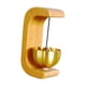 thumbnail image 4 of Timbre de madera para puerta, carillón de viento, adorno colgante, campana de latón, hecho a mano para café Amarillo, 4 of 9