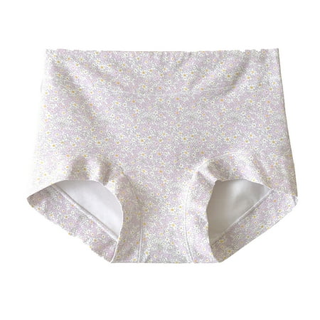Kmdttou Up to 40% off!Women s New Underwear With Floral Patterns Large Size Mid Waist Cotton Extended Crotch Cinched Abdomen Breathable Triangular Shorts (Available in Plus Size)