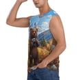 thumbnail image 3 of Fotbe Men's Snowy Mountain Photography Bear Print Men's Sleeveless Muscle Tank Tops Casual T-Shirts for Gym Workout Beach-Medium, 3 of 8