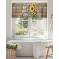 thumbnail image 4 of Sweet Home Valances for Windows Sunflower Vintage Rustic Brown Stripe Wood Board Valance Rod Pocket Short Window Treatments Curtains for Kitchen Bathroom Living Room Bedroom, 42 x 12 Inch, 4 of 7