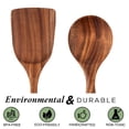 thumbnail image 3 of Utensilios de cocina de madera de teca para cocinar, utensilios de cocina antiadherentes naturales y saludables, juego de 2 piezas Namotu CPB-US-YYM797-6, 3 of 5