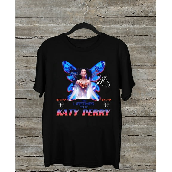 Katy Perry The Lifetimes Tour 2025 T-Shirt, Futuristic Butterfly-Inspired Design.