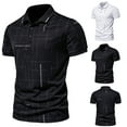 thumbnail image 4 of outfmvch polo shirts for men summer fashion dotted line bronzing print lapel short sleeve womens tops black, 4 of 6