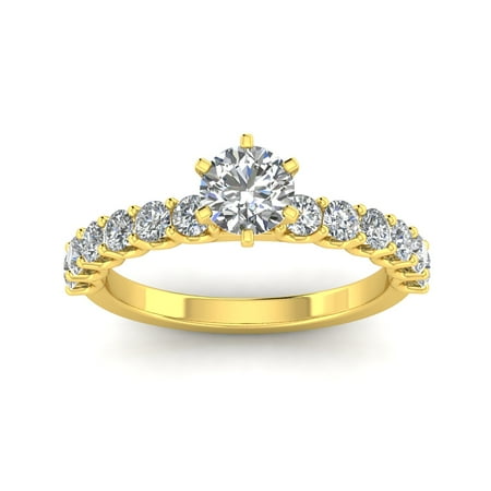 Certified 1.25ctw Diamond Solitaire Engagement Ring in 14k Yellow Gold (G-H, I1)
