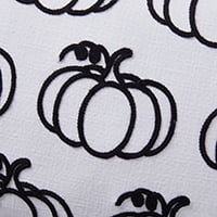 My Texas House 14" x 20" Fiona White/Black Pumpkin Cotton Halloween Decorative Pillow Cover