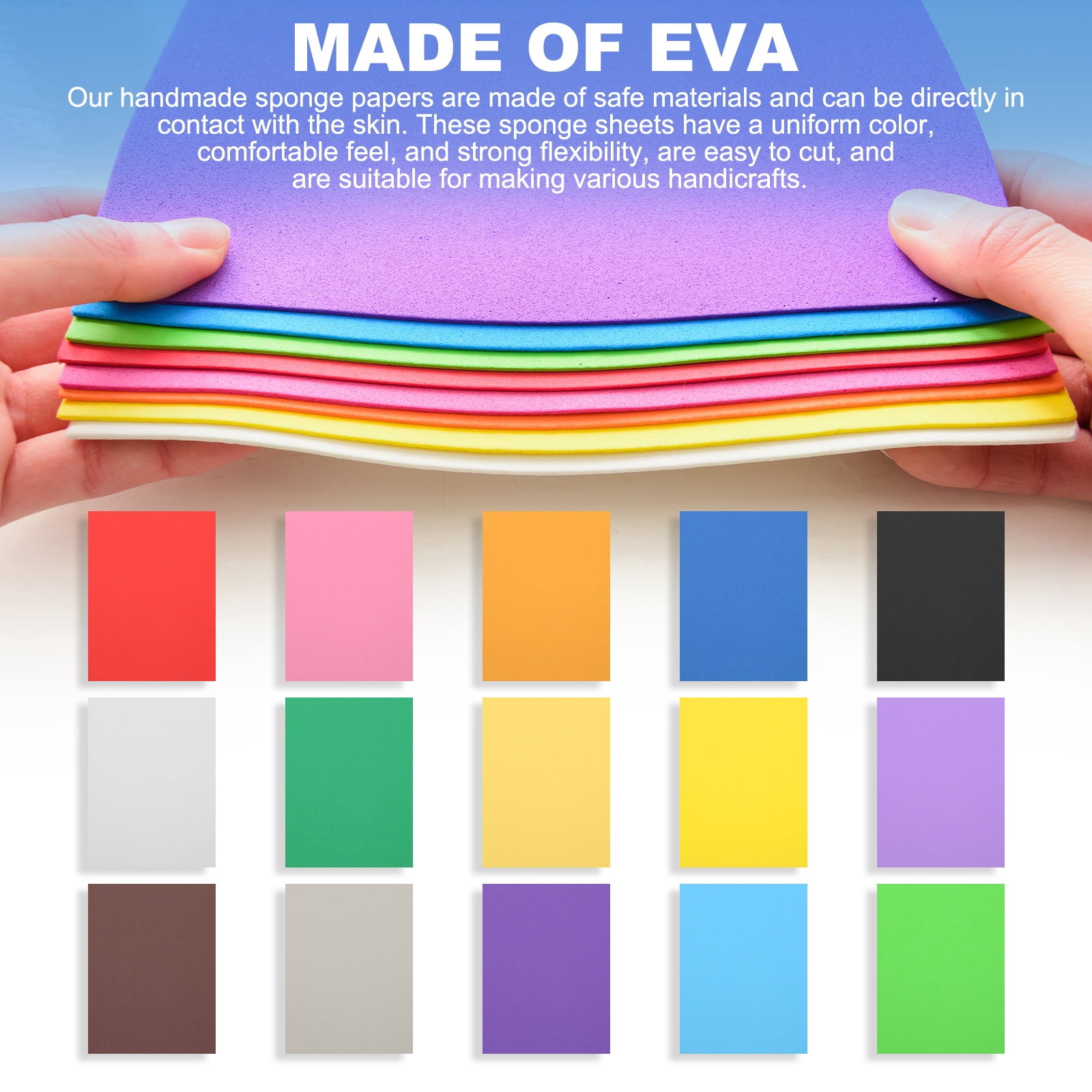 Uxcell 20Pcs Light Blue EVA Foam Sheets, 15.7 x 11.8 Inches 1mm Thick Foam Sheets for Crafts