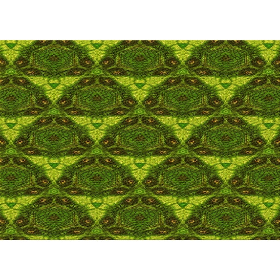 Ahgly Company Indoor Rectangle Patterned Dark Forest Green Area Rugs, 7' x 9'