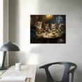 thumbnail image 3 of COMIO Wall Canvas Painting of Pet Cats Pokers Playing Party, Wall Art Decor Painting Prints Picture Pokers Cats Framed Stretched Printed on Canvas for Home Living Room Bedroom Office, 3 of 4