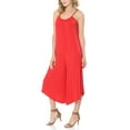 thumbnail image 5 of SSOULM Women's Pleated Spaghetti Strap Wide Leg Palazzo Capri Jumpsuit with Plus Size, 5 of 6