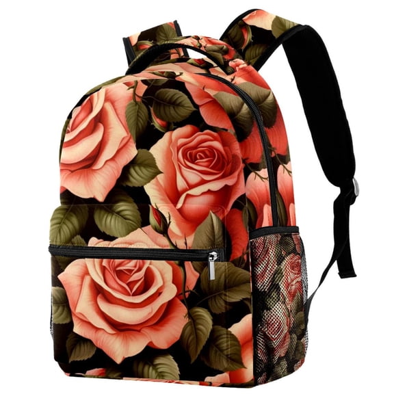 Roses Backpack Lightweight Bookbag Travel Rucksack Laptop Daypack for Women Men