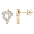 thumbnail image 4 of aaXia 10K Yellow Gold 1/8ct TDW Diamond Leaf Stud Earrings, 4 of 5