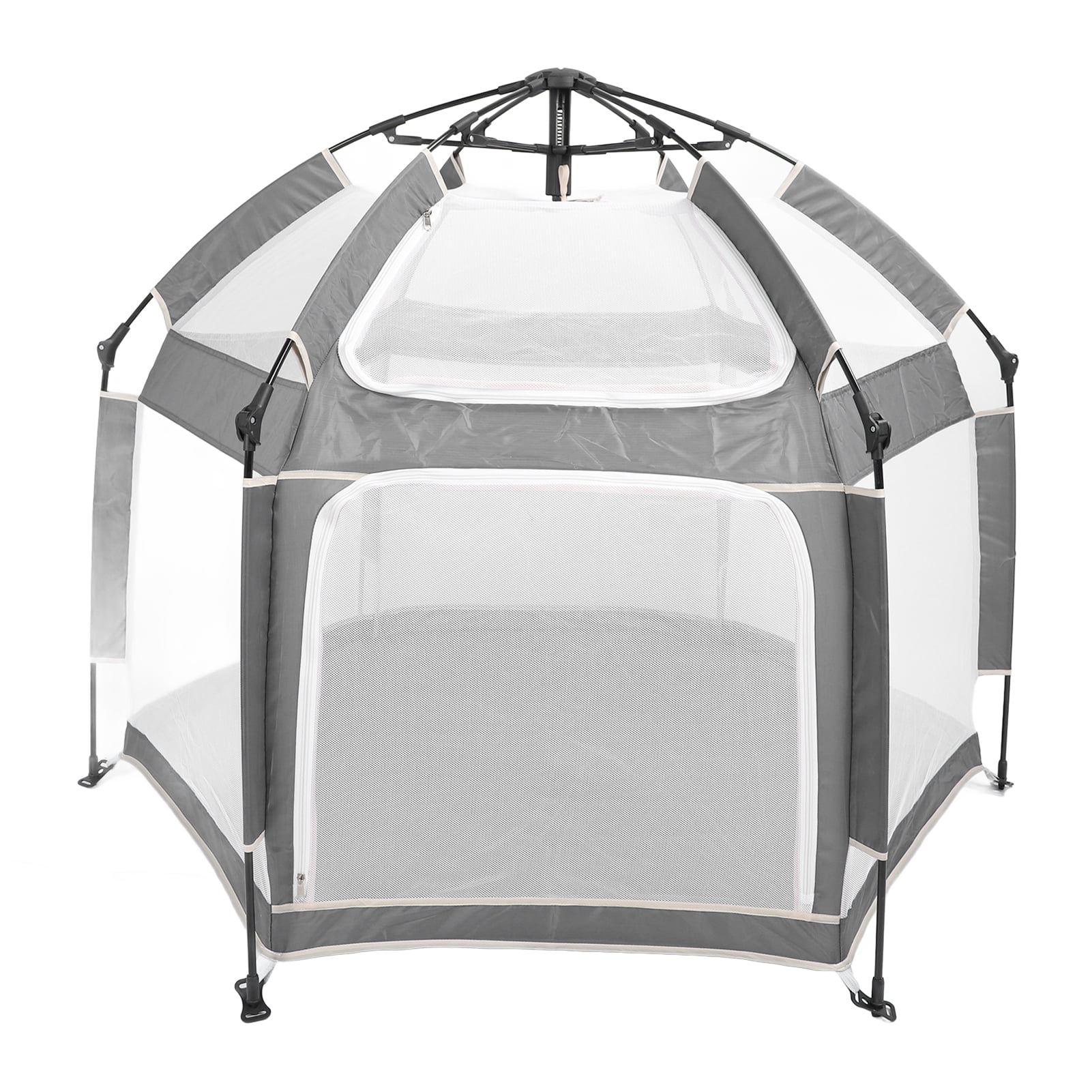 Baby Fence, Baby Tent Versatile Large Capacity Foldable  for Indoor Outdoor Yard Beach Camping Dark Grey,Orange