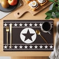 thumbnail image 2 of Western Texas Star Placemats Set&nbsp;of&nbsp;12 Vintage Simple Brown White Stars Brown Heat Insulation Washable Place Mats, Non-Slip Table Mats for Dining Table Party Kitchen Decor,13x19 Inch, 2 of 9
