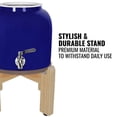 thumbnail image 4 of Brio Blue Water Dispenser Crock, Includes 8 inch Wood Stand, Stainless Steel Faucet and Lid, 4 of 7