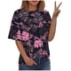 thumbnail image 1 of Blusas de Manga Corta para las Mujeres, Moda Impresa Cuello Redondo Camiseta Casual Top Hecho de Cómodo Estante de Algodón de Imitación para Todas las Estaciones, Blusas de Algodón para las Mujeres, 1 of 5