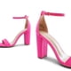 thumbnail image 4 of Sandalia DREAM PAIRS Tacón Ancho Alto Fucsia de Gamuza 10 cm, 4 of 8