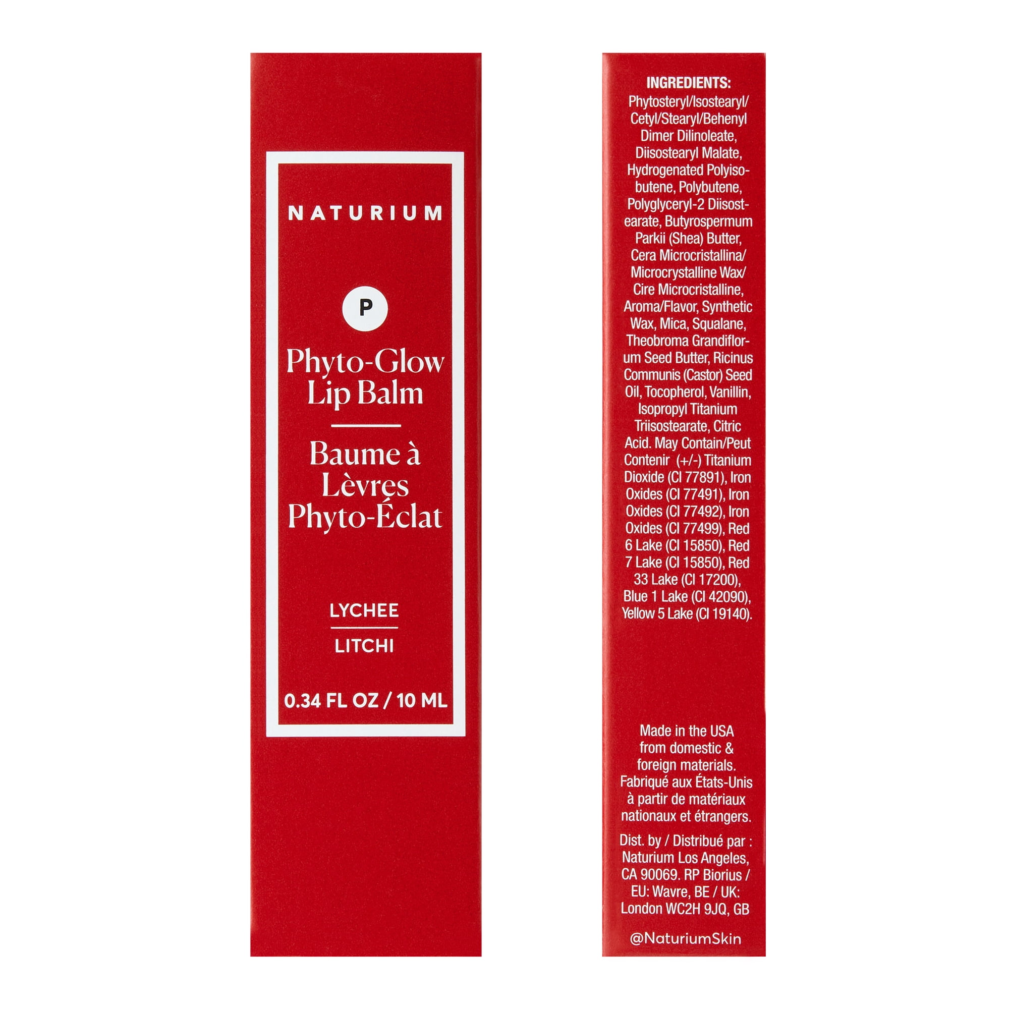 Naturium Phyto-Glow Lip Balm, Hydrating Lip Care with a Glossy Finish, Lychee, 0.34 fl oz