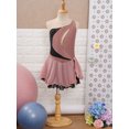 thumbnail image 3 of Haitryli Kids Girls Rhinestone Color Block Figure Ice Skating Dress Sleeveless Ballet Dancewear Light Coffee 14, 3 of 7