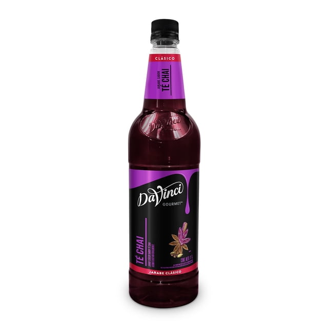 DAVINCI GOURMET - Jarabe Té Chai, Bote de 1 L, Jarabe Clásico Concentrado, Aromatizado Artificialmente, Sabor Auténtico, para Diferentes Bebidas y Aplicaciones Culinar
