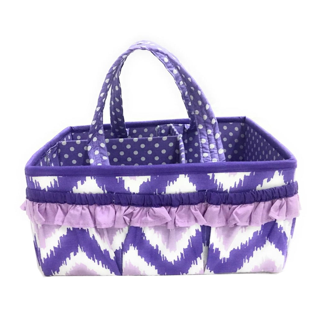 Bacati - Nursery Storage Caddy Mix N Match Ikat Chevron/Dots Purple