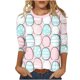 thumbnail image 3 of TaTaai Women Fashion Easter Print Pullover Top Crew Neck Three Quarter Sleeve Loose Casual T-Shirt Ladies Spring Vacation Holiday Wear Soft Lightweight Non-See-Through Machine Washable Top Gift, 3 of 5