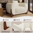 thumbnail image 2 of Morden Fort Cloud 85.8" W Sofa and 2 Single Sofas Accent Chairs Set, Sherpa Fabric, Wooden Frame and Legs, Living Room Chair Couch Set, 2 of 8