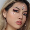 thumbnail image 3 of Juego de 4 tatuajes de joyas para la cara de sirena con diamantes de imitación, pegatinas para el cuerpo, pegatinas temporales con piedras preciosas y lágrimas de cristal, 3 of 5