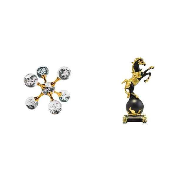 Figura de escritorio,Figura esférica para escritorio,oficina o decoración del hogar,Figura de escritorio,Estantería con estatua de caballo para escritorio,oficina y decoración del